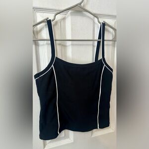 WILO Women's Ribbed Tank with Built-in Bra, Large